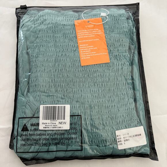 Women’s baby Doll light Green Short Sleeve Square Neck Dress Size S - Picture 10 of 10